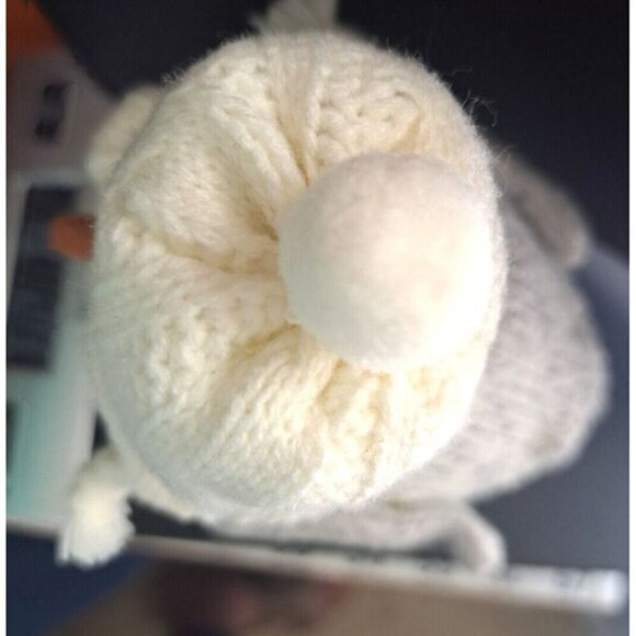 2015 Target Wondershop Fabric Bird Gray Tweed White Scarf & Earflap Hat - Picture 9 of 9